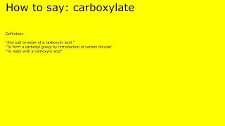 How to pronounce carboxylate by british speaker [upl. by Worrell]