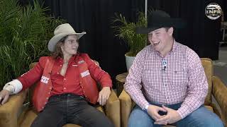 Rocker Steiner 2023 NFR Round 1 Interview [upl. by Lehcor30]