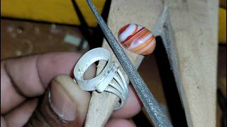 Zebra stone silver ring making  How to make zebra ring [upl. by Dlaniger146]