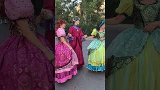 Lady Tremaine Anastasia amp Drizella comment on guests’ outfits in Fantasyland  Disneyland 92224 [upl. by Aerbas]