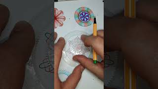 Spirograph drawing colorful patterns spirograph art drawing asmr satisfying pattern shorts [upl. by Orbadiah]