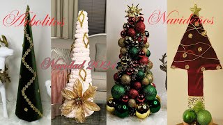 Como decorar Pinitos🎄 Navideños modernos fáciles y elegantes navidad2024 Christmas diy [upl. by Anelahs]