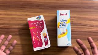 Review Amul skimmed milk vs Nandini slim skimmed milk comparison 🔥🔥🔥 [upl. by Ahseniuq601]