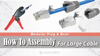 How To Assemble Cat7 Cat6 A Shielded RJ45 Connector with Larger Cable [upl. by Ailimac175]