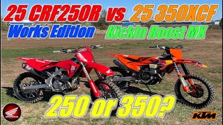 2025 Honda CRF250R Works Edition vs 2025 KTM 350XCF Back to Back at KickIn Roost MX [upl. by Nieberg]