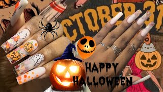 uñas de Halloween fáciles y divertidas sin herramientas [upl. by Ytnom]