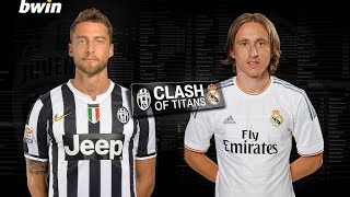 Juventus v Real Madrid Marchisio and Modric go headtohead [upl. by Ayokal]