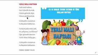 YERLİ MALI HAFTASI ŞİİRLERİ [upl. by Stalker]