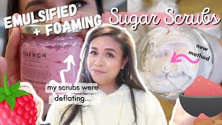 How to Make Foaming Emulsified Sugar Scrub  fixing deflating sugar scrubs fluffy whipped scrubs [upl. by Arocat]