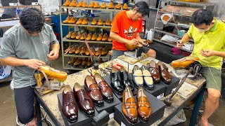 LEATHER SHOES Expert Process of making HIGHEND shoes by VIETNAMESE Skillful workers [upl. by Anitnuahs626]