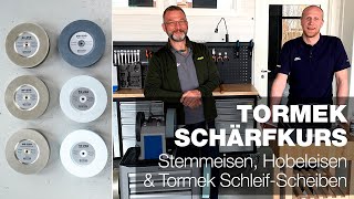 Stemmeisen Hobeleisen amp Tormek SchleifScheiben  Teil 3  Tormek Live Schärfkurs [upl. by Ahsiugal]