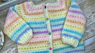 🌈 Teje suéter para bebé a crochet [upl. by Hoeg]