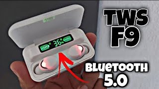 TWS true Wireless F9 Bluetooth 50 modelo BTHF95 unboxing y características Español [upl. by Rizan]