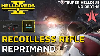 Reprimand amp Recoilless Rifle Gameplay  HELLDIVERS 2 10 difficulty no deaths [upl. by Berton]