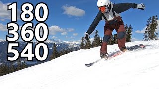 180 to 360 amp 540 Progression CAB  Snowboard Tricks [upl. by Anitsenre648]