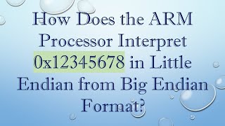 How Does the ARM Processor Interpret 0x12345678 in Little Endian from Big Endian Format [upl. by Anelac670]