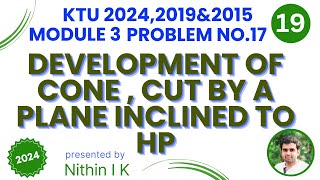 Problem No 17  Development of Truncated Cone  KTU Engineering Graphics 20242019amp2015 scheme [upl. by Onirefes732]