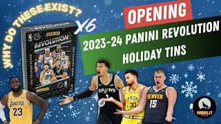 Are These 16 Tins Worth It😤 2023 Panini Revolution Basketball Holiday Tin Stocking Stuffers x6 [upl. by Tamra76]