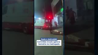 Caminhão invade agência bancária em Nova Londrina  SBT Paraná 05092024 [upl. by Haletta]