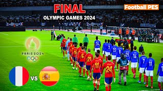 FRANCIA vs ESPAÑA  Final JUEGOS OLÍMPICOS 2024 PARÍS  PARTIDO COMPLETO Y TODOS LOS GOLES  PES21 [upl. by Dronel93]