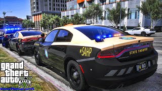 GTA 5 mod Highway Patrol FHP GTA 5 Lspdfr Mod 4K [upl. by Katine]