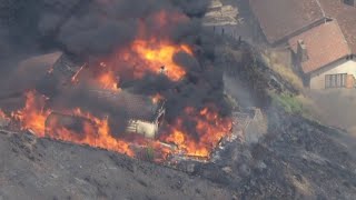 Edgehill Fire burns down homes in San Bernardino County [upl. by Ertha]