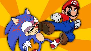 SUPER MARIO vs SONIC The Hedgehog Animation [upl. by Ahsimek372]