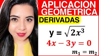 APLICACIÓN GEOMÉTRICA DE LA DERIVADA  Ejercicio 4 [upl. by Sella127]