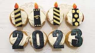 DIY Happy New Year 2023 Cupcakes 🎉 [upl. by Anuqahs]