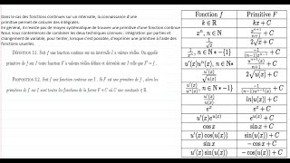 Analyse2calcul des intégralespartie1 [upl. by Harret401]