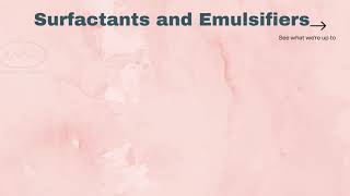 Surfactants and Emulsifiers [upl. by Ellenwad836]