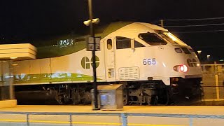 Full Metrolinx Consist GO 1039  364 With 665 Pulling Into amp Departing Bronte [upl. by Akcimehs218]