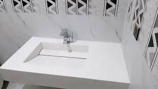 carara artificial quartz vanity installed [upl. by Zea171]