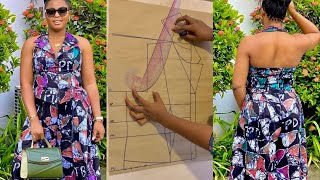 How to Draft this Stylish Halter Neck Waistcoat with Notched Collar [upl. by Jerman]