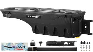 VEVOR Truck Bed Storage Box Lockable Lid Waterproof ABS Wheel Well Tool Review [upl. by Sonnnie]