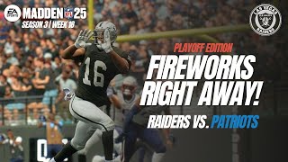 Conference Playoffs Raiders Energized Out the Gate vs the Patriots  Madden25 Raiders Franchise S3 [upl. by Margreta713]