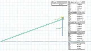 Vector Dynamics Simulation kinetics of rigid bodies 1 point constrained [upl. by Adnawuj]