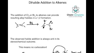 Dihalide Addition to Alkenes [upl. by Zielsdorf]