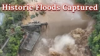 East TN Historic Flooding Captured plus Bridge Collapse and Dam Crested  Storm Helene [upl. by Tnomad99]