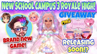 NEW SCHOOL CAMPUS 3 ROYALE HIGH RELEASING SOON DID YOU KNOW 100K GIVEAWAY roblox royalehigh [upl. by Atteuqal]