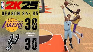 LOS ANGELES LAKERS vs SAN ANTONIO SPURS  SEASON 20242025  NBA 2K25 [upl. by Hatokad]