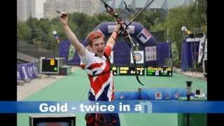 Golds for Becky Martin amp Patrick Huston Team GB World Archery Youth Champs 2013 China Oct 2013 [upl. by Alphonso]