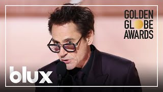 Robert Downey Jrs Savage Speech Best Supporting Actor at the 81st GoldenGlobes 2024  blux [upl. by Ramses]