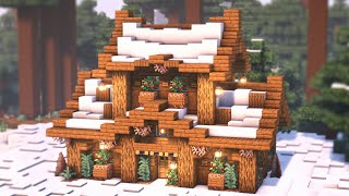 Minecraft How to Build a Winter Log Cabin I Easy Relaxing Tutorial [upl. by Turmel]