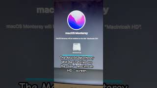 The MacOS Monterey will be installed on the disk “ Macintosh HD “ display on screen during restore [upl. by Law]