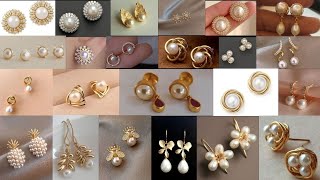 New pearl stone earringsLight weight pearl earrings  ladies earrings design [upl. by Gabriela99]