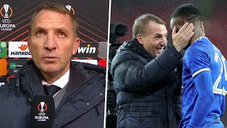 Brendan Rodgers reacts to thrilling Leicester victory and four goals from Patson Daka [upl. by Colley]