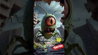 SpongeBob As GIANT SCARY👹🙀sponge spongebob transformation shorts trending cartoon [upl. by Goer319]