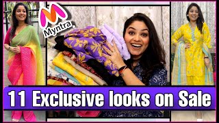 Myntra Haul ⭐️ Dhoti kurta set Kurti saree Heels on Sale  online shopping with Vaishali mitra [upl. by Yeung]