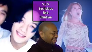 My Dad Reacts to 1st Gen Kpop SES Sechskies BoA Shinhwa [upl. by Emera]